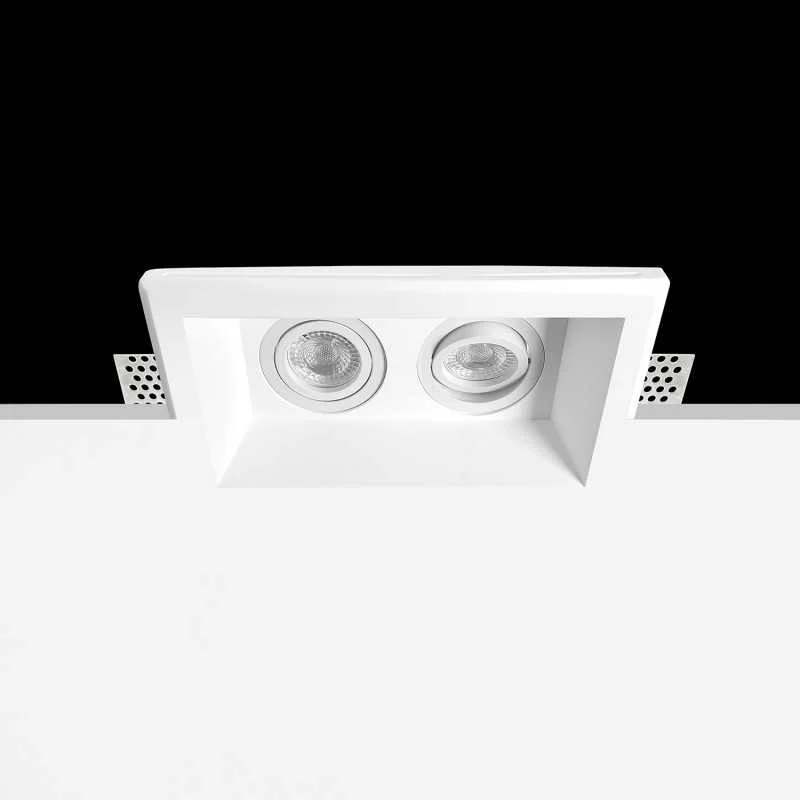 Foco de yeso doble 210mm x 110mm x 110mm alto