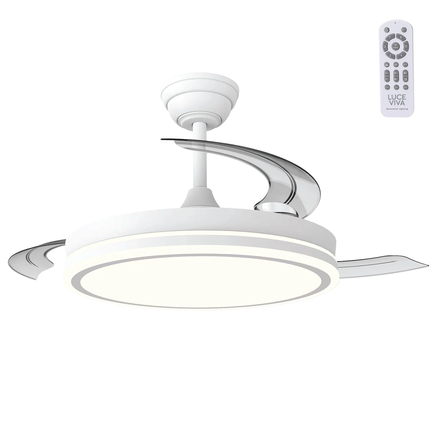 Ventilador DC"Martina" Función Verano-Invierno 48W Blanco 3 Aspas 5040lm 3500-4000-6500k Remoto y Temporizador