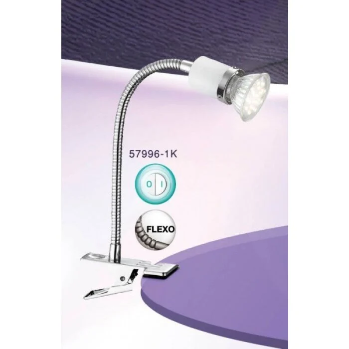 Globo FINA Foco con pinza Cromo, 1 luz