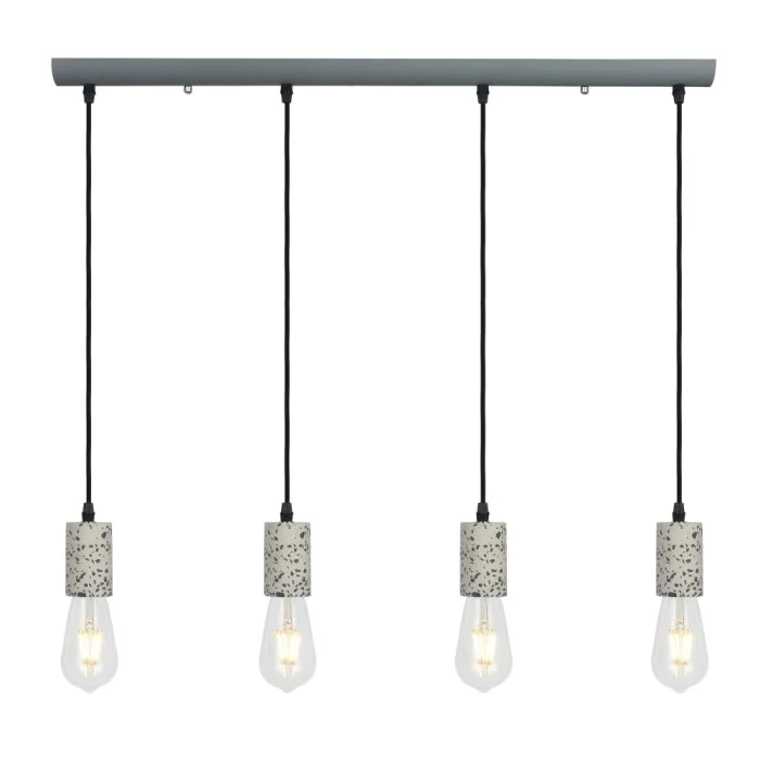Globo FLECKI Lámpara Colgante Gris, 4 luces
