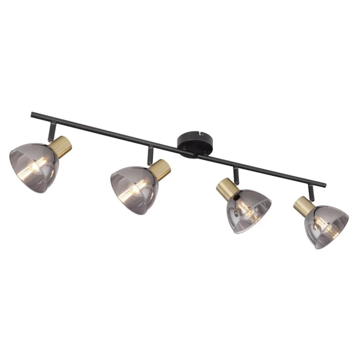 Globo KLERENA Proyector Negro, 4 luces