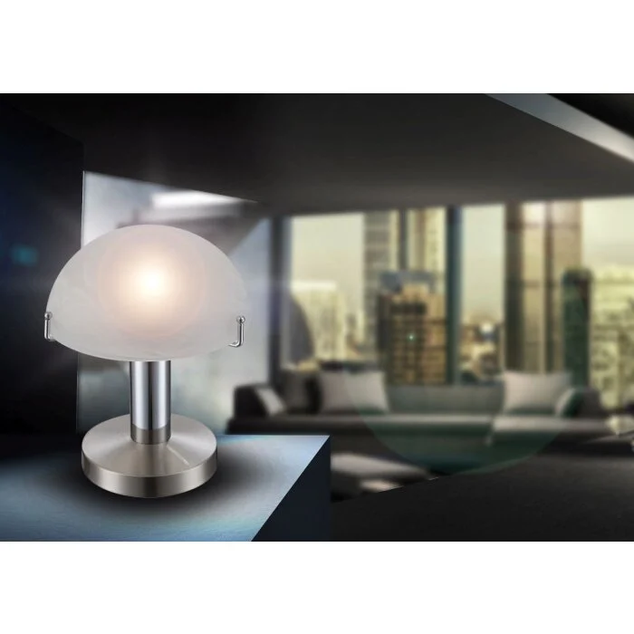 Globo Lámpara de mesa LED Níquel-mate, 1 luz