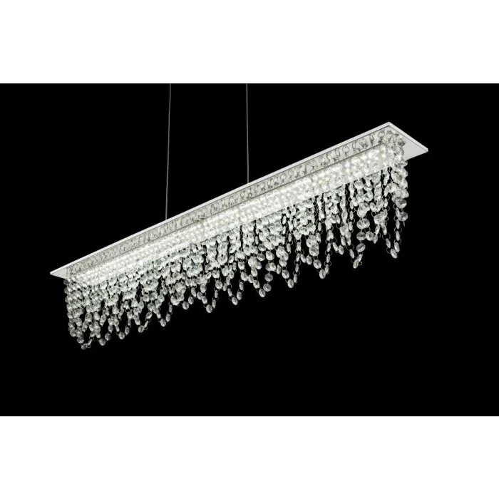 Globo Lámpara suspendida LED Cromo, Transparente, 1 luz, Mando a distancia
