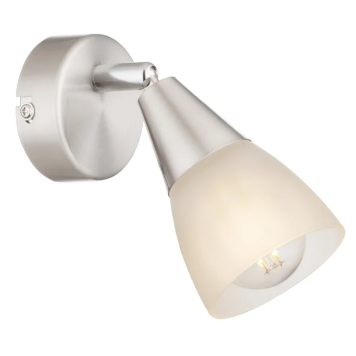 Globo Tadeus I Foco de pared Níquel-mate, 1 luz