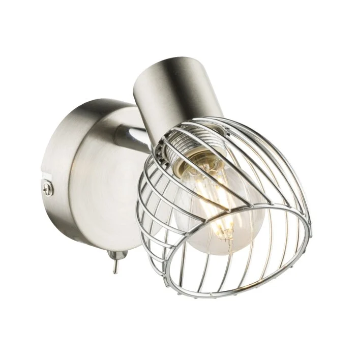 Globo Texas Foco de pared Níquel-mate, 1 luz