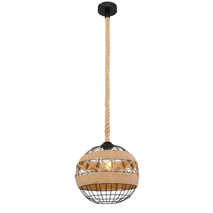 Globo ULLEU Lámpara Colgante Marrón, Negro, 1 luz