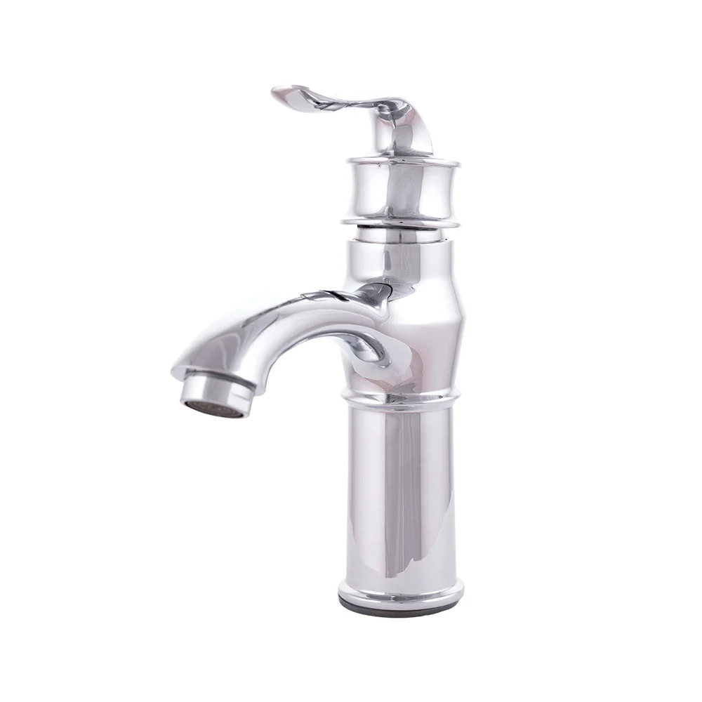 Grifo Lavabo Latón/Zinc, Cromado, Agua Caliente-Fría, Latiguillos, Caño Bajo, Monomando [QLI-FA-7785