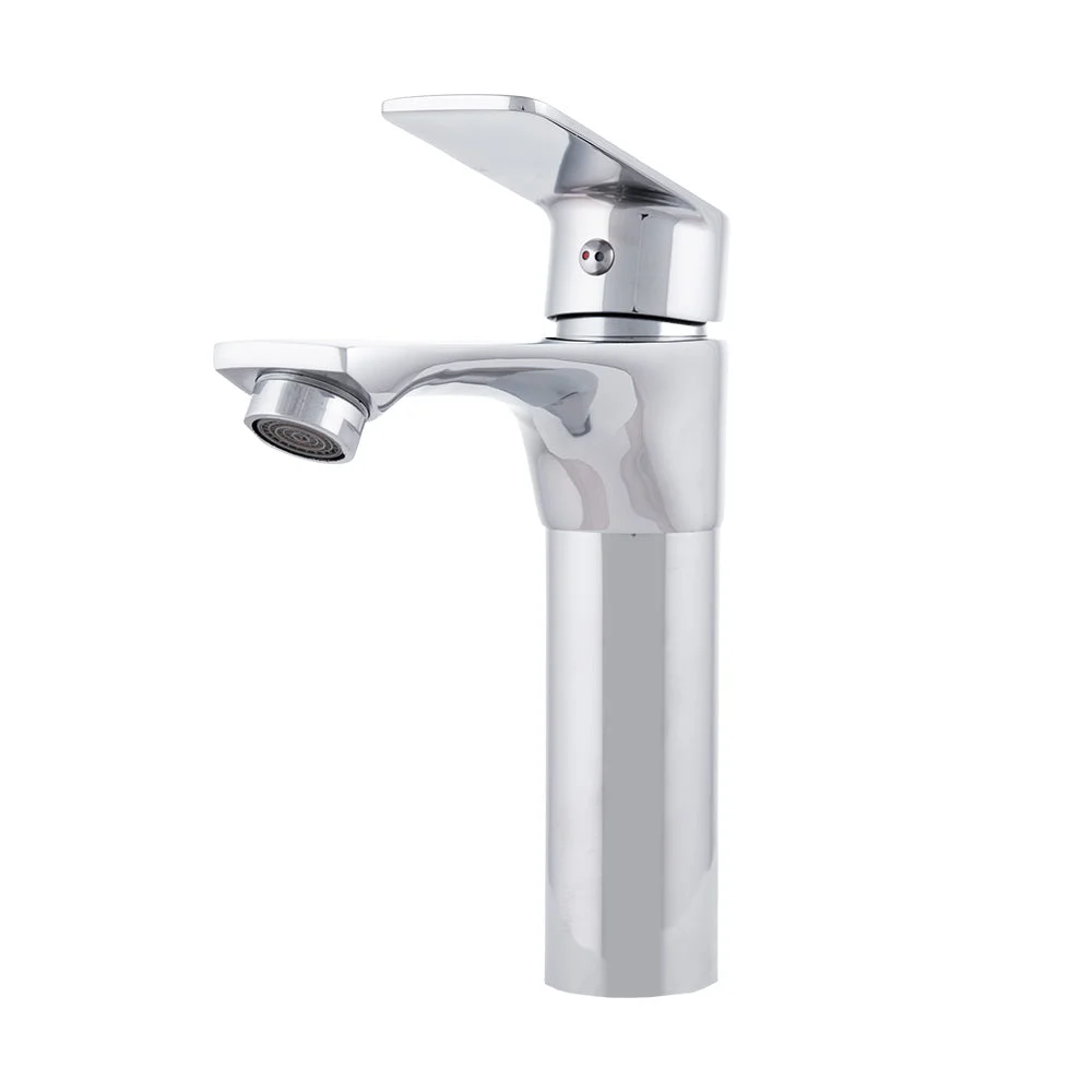 Grifo Lavabo Latón/Zinc, Cromado, Agua Caliente-Fría, Latiguillos, Caño Bajo, Monomando [QLI-FA-7862