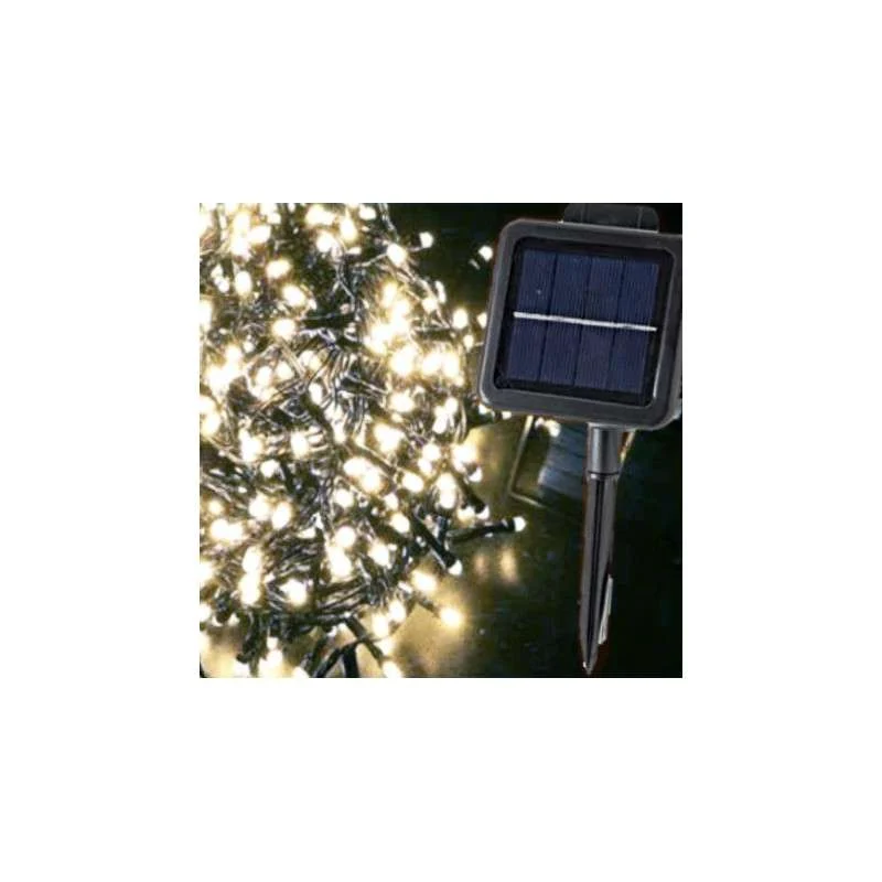 Guirnalda solar 560 LED fríos 10 mts programable exterior
