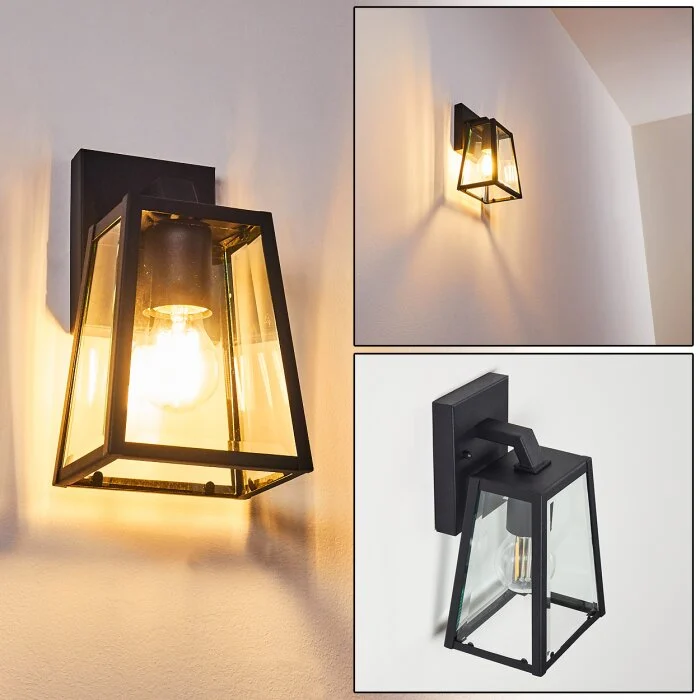 Hjerpsted Aplique para exterior Negro, 1 luz