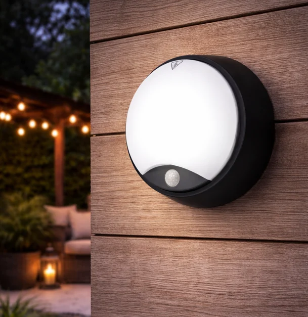 Plafón LED Exterior 10W 1000Lm CCT (Tonalidad Luz Regulable) 3000-4000-6500ºK Detector Proximidad IP65 Acabado Negro