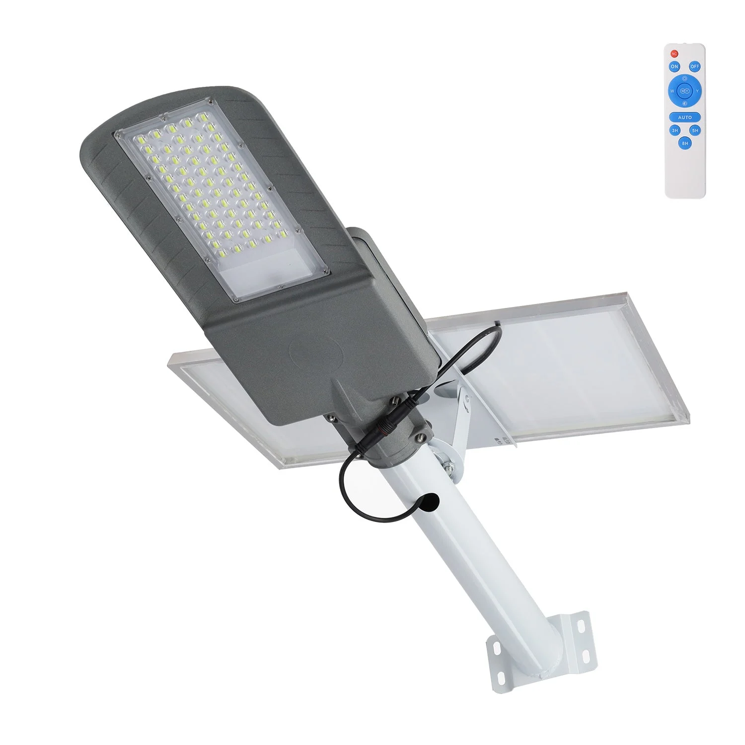 Farola LED Solar 100W 5000K Panel 6V 25W Batería 20Ah Sensor Crepuscular /Control Remoto
