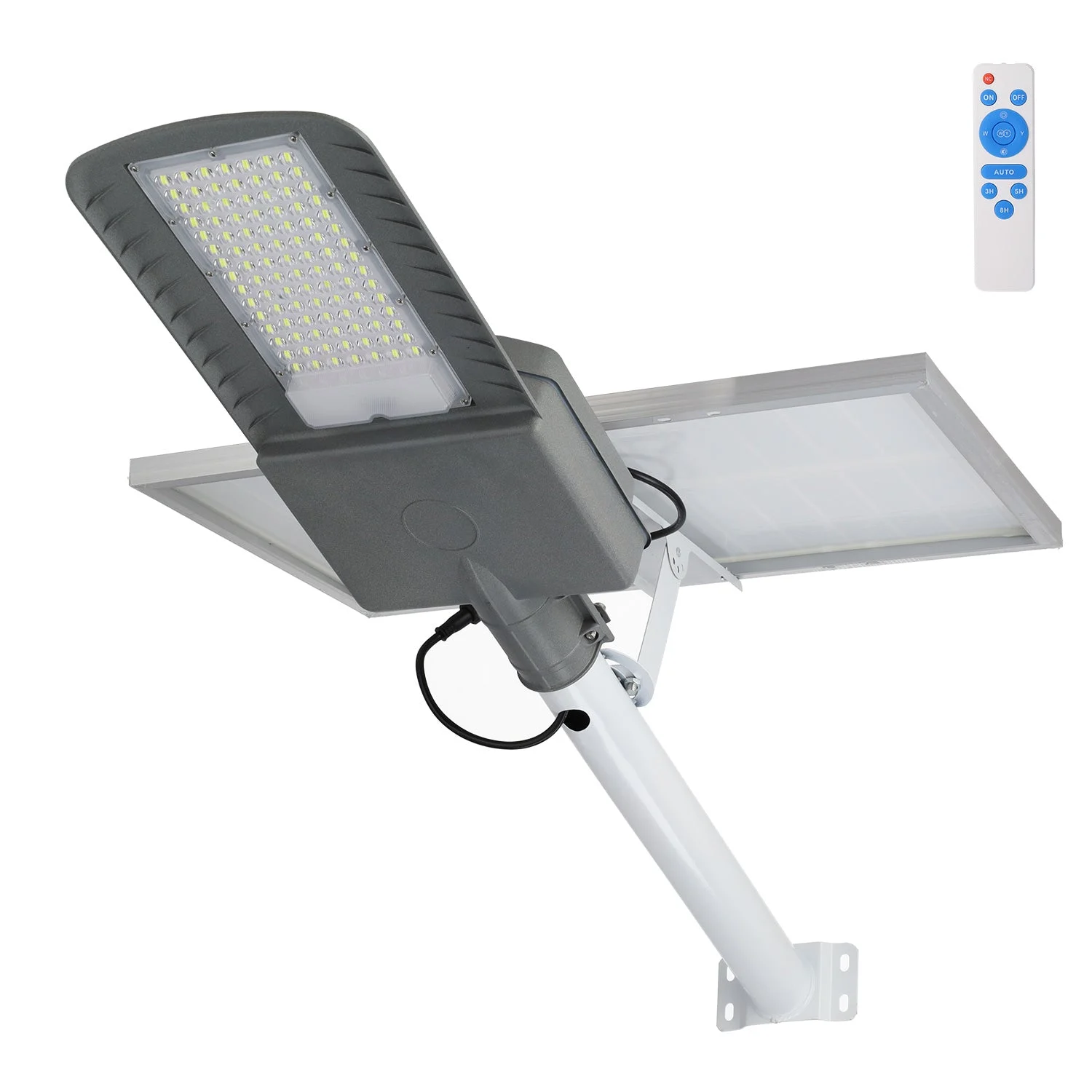 Farola LED Solar 200W 5000K Panel 6V 30W Batería 28Ah Sensor Crepuscular /Control Remoto
