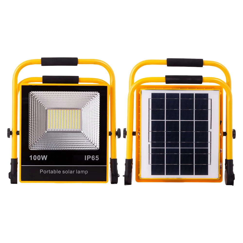 Proyector LED Solar 50W 6500K Panel: 6V/9W Batería: 3,2V/12000MaH Control Remoto [HO-SOLARFL-50W-05