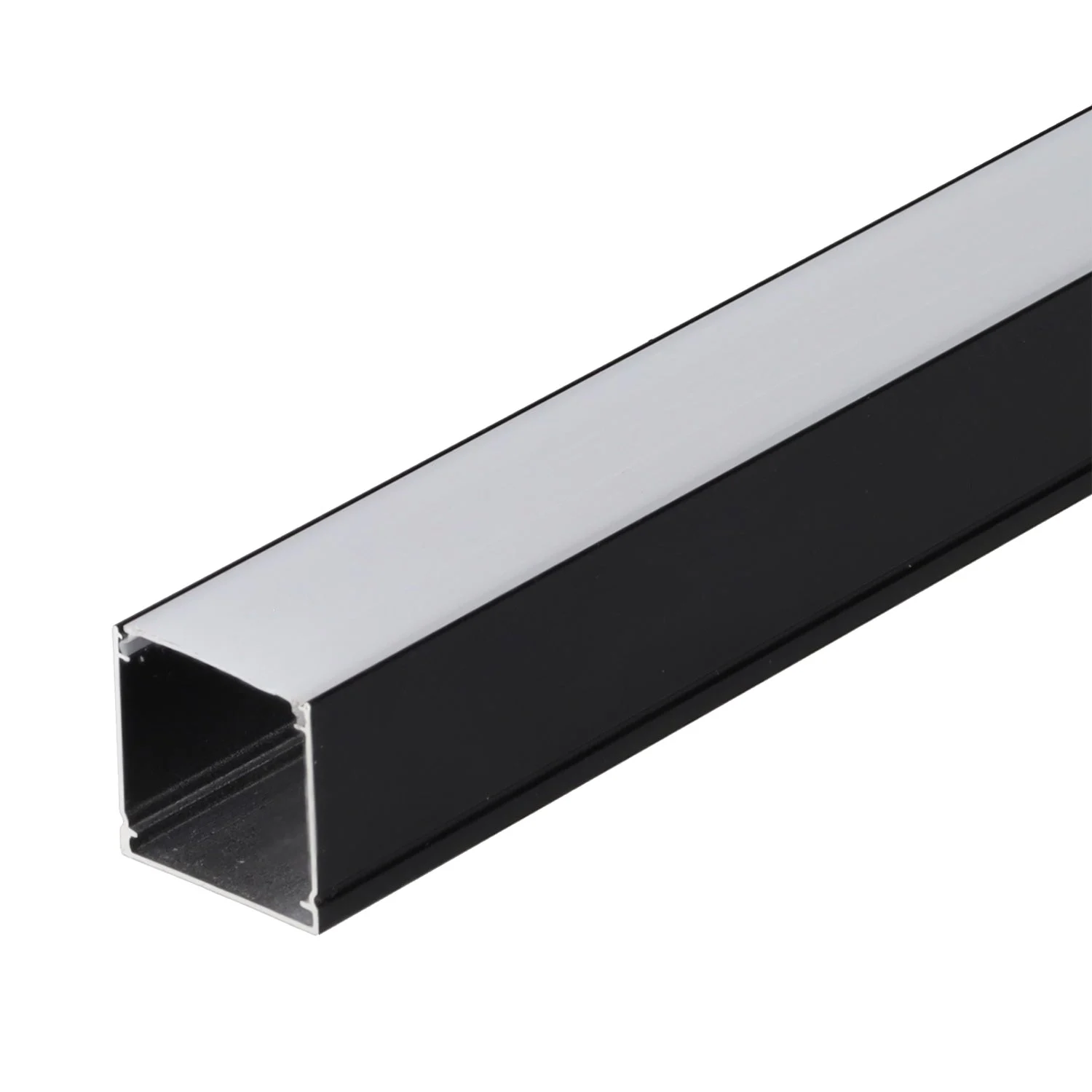 Perfil Para Tiras LED 2 metros -Negro-Difusor Opal