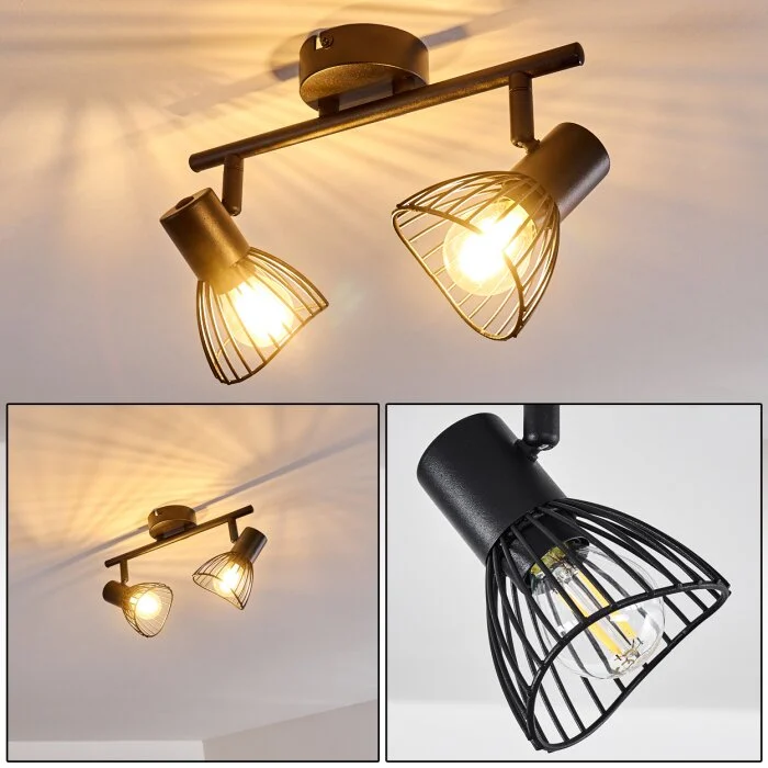 Holbol Lámpara de Techo Negro, 2 luces