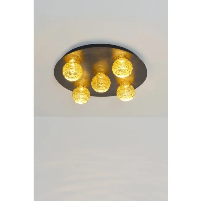 Holländer CARILLON Lámpara de Techo LED Marrón, dorado, Negro, 5 luces