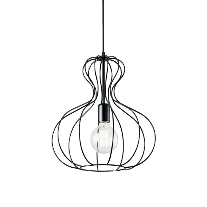 Ideal Lux AMPOLLA Lámpara Colgante Negro, 1 luz