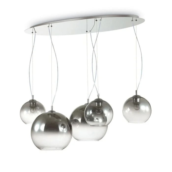 Ideal Lux DISCOVERY Lámpara Colgante Cromo, 5 luces