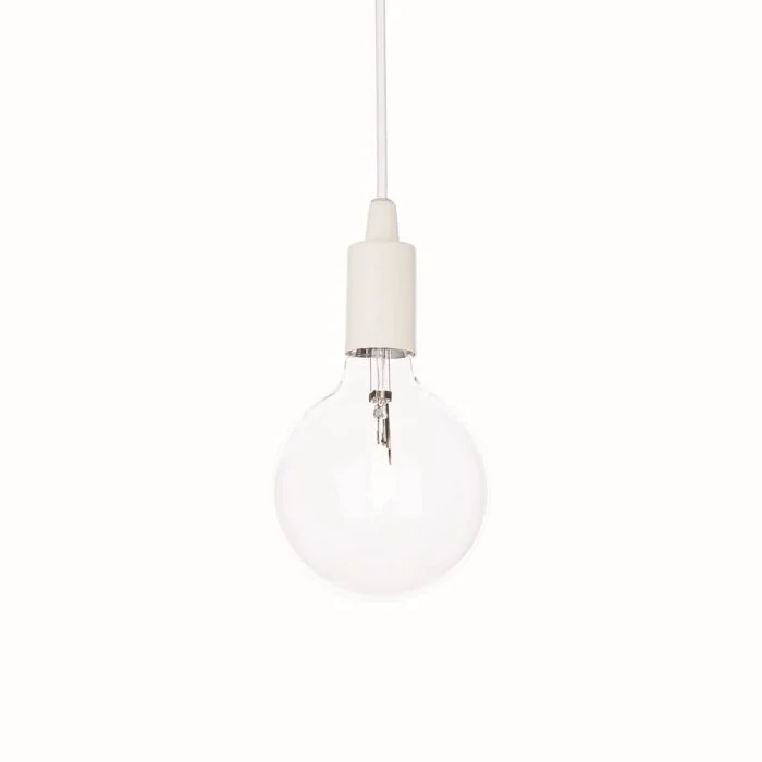 Ideal Lux EDISON Lámpara Colgante Blanca, 1 luz