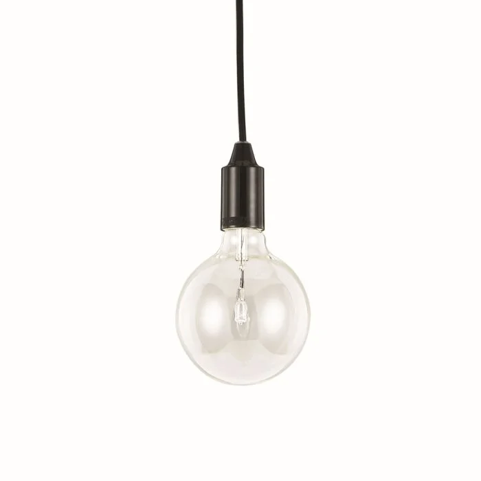 Ideal Lux EDISON Lámpara Colgante Negro, 1 luz