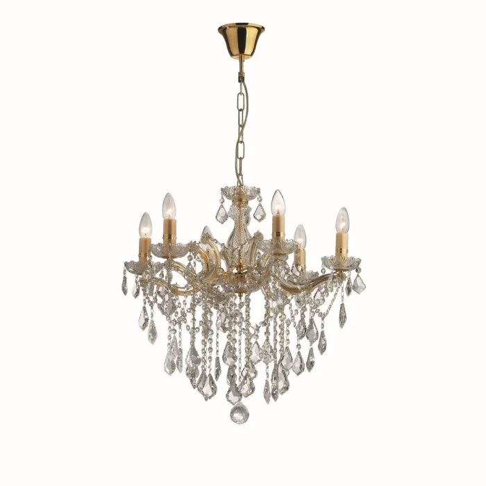 Ideal Lux FLORIAN Lámpara de araña dorado, 6 luces