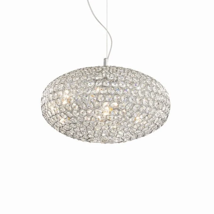 Ideal Lux ORION Lámpara Colgante Cromo, Aspecto de cristal, 8 luces