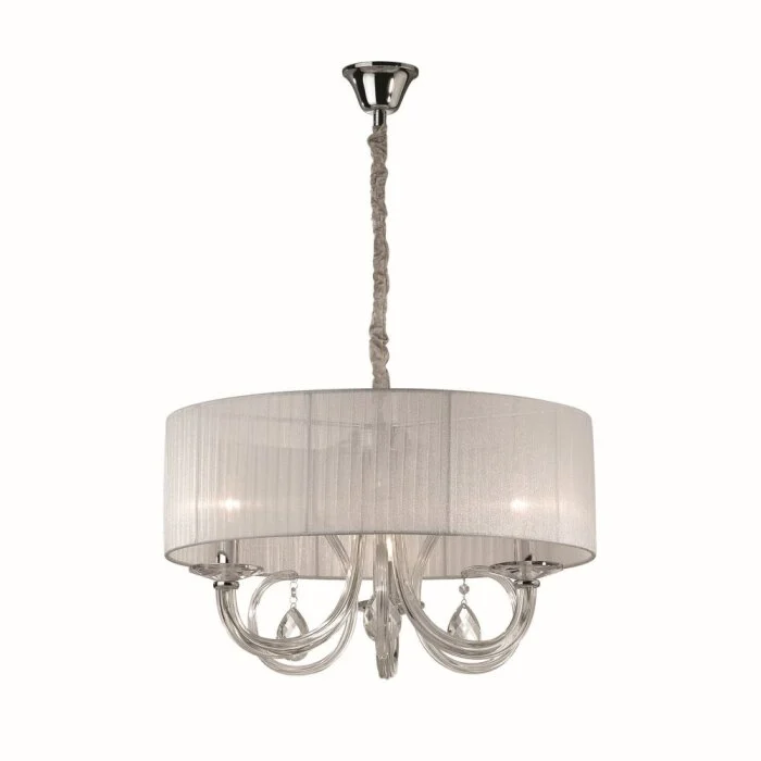 Ideal Lux SWAN Lámpara Colgante Cromo, 3 luces