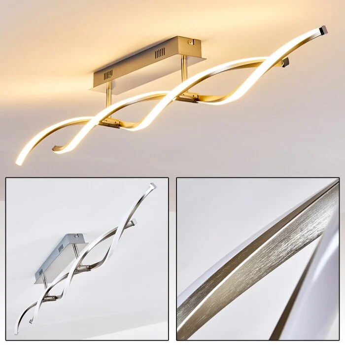 Imatro Lámpara de Techo LED Níquel-mate, 2 luces