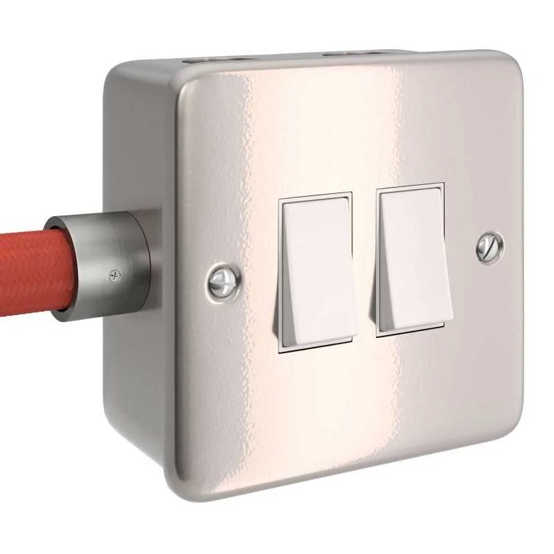 Interruptor doble de pared para tubo flexible decorativo Ø20 mm