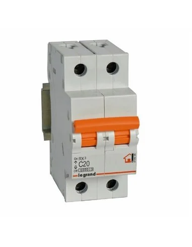 Interruptor magnetotérmico Legrand RX³ vivienda 2P (doble polo, estándar) 20 A curva C 6 kA