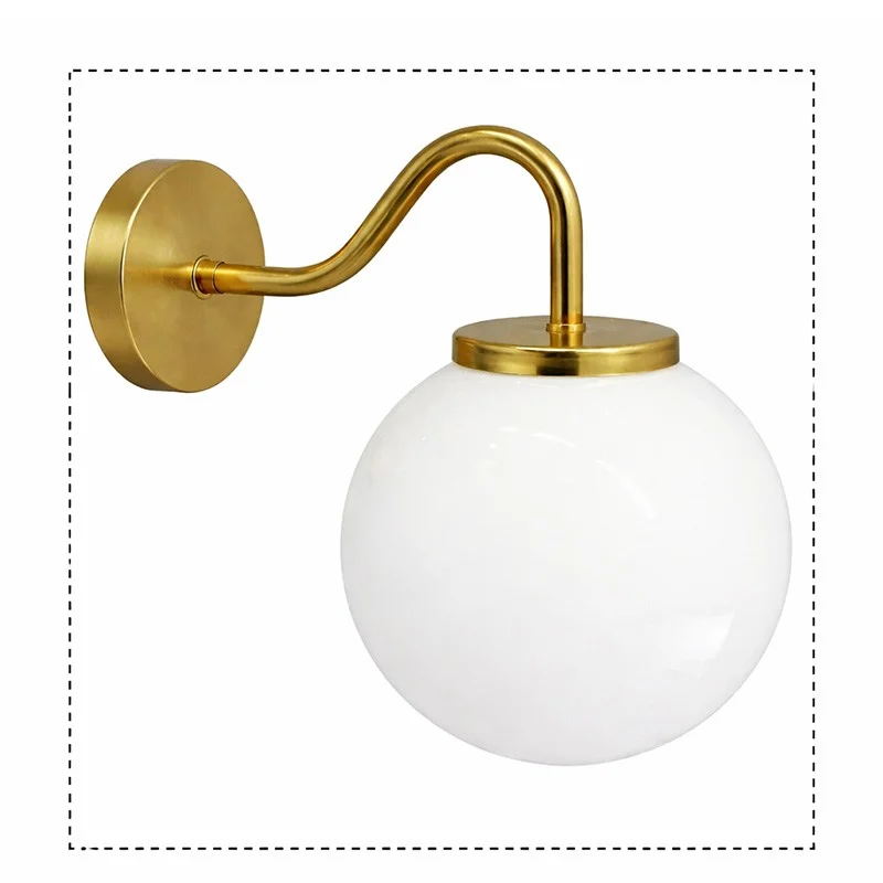 KIT NORD - Aplique de pared retro de latón con globo de cristal