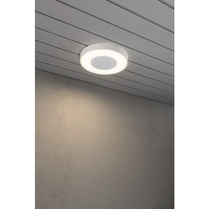 Konstsmide Carrara Lámpara de Techo LED Blanca, 1 luz, Mando a distancia