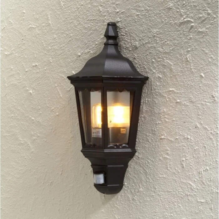 Konstsmide Firenze Aplique Negro, 1 luz, Sensor de movimiento