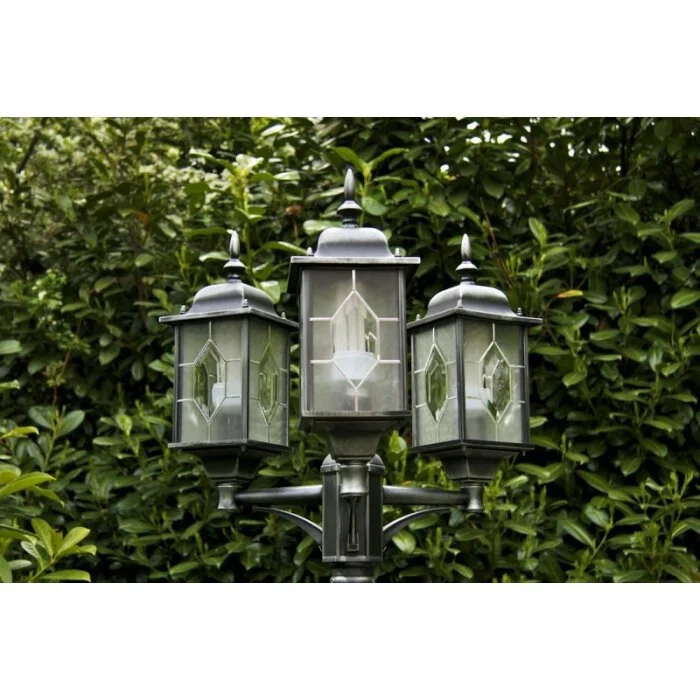 Konstsmide MILANO Candelabro Negro, Plata, 3 luces