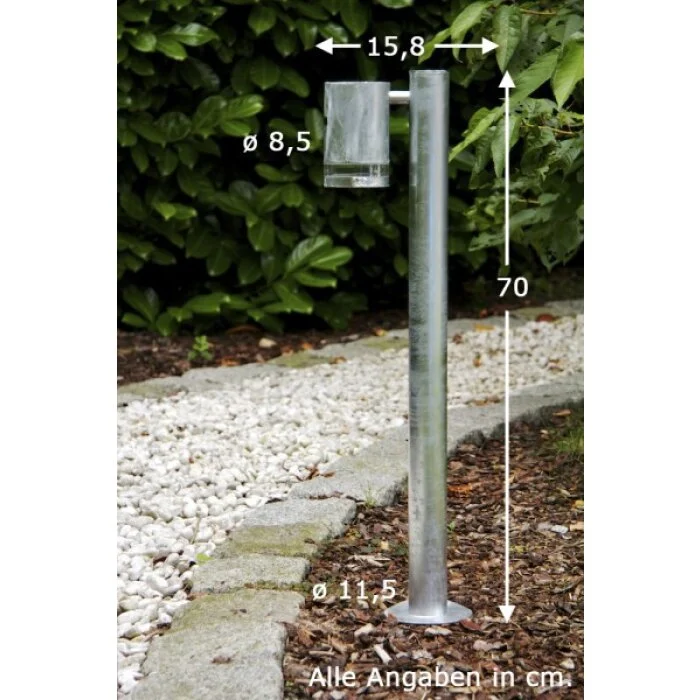 Konstsmide Modena Lámpara de pie para exterior Acero inoxidable, 1 luz