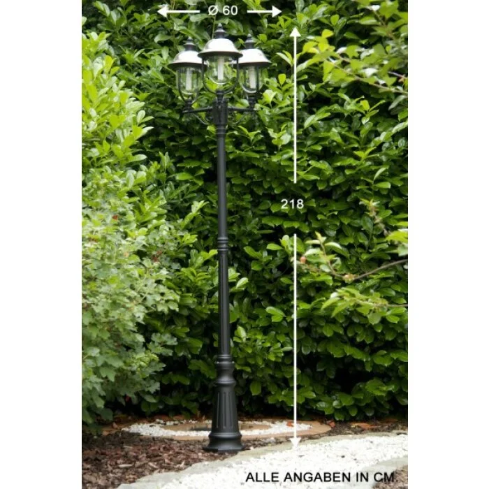 Konstsmide PARMA Candelabro Negro, 3 luces