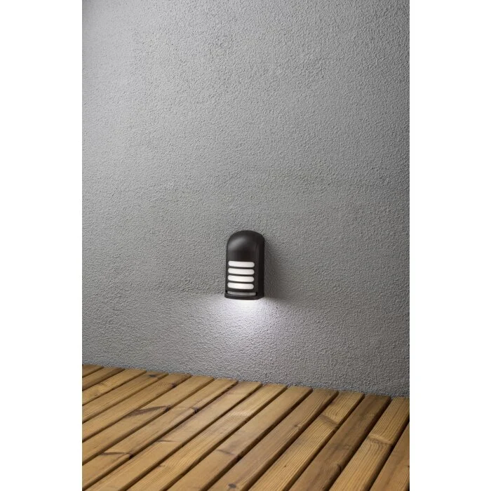 Konstsmide Prato Aplique LED Negro, 1 luz, Sensor de movimiento