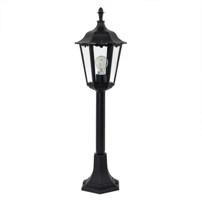 KS Verlichting Ancona Poste de Jardín Negro, 1 luz