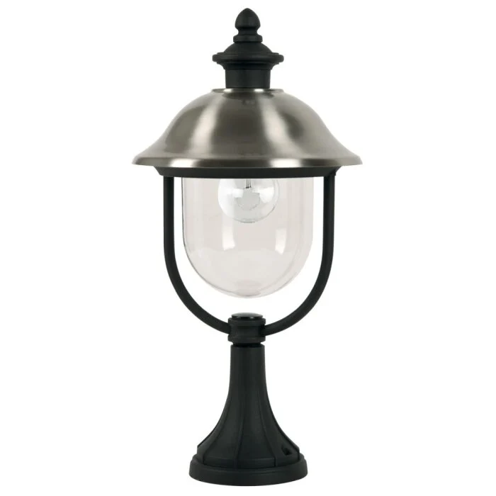 KS Verlichting Bologna Poste de Jardín Negro, 1 luz