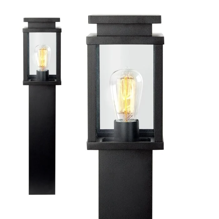 KS Verlichting Jersey Poste de Jardín Negro, 1 luz