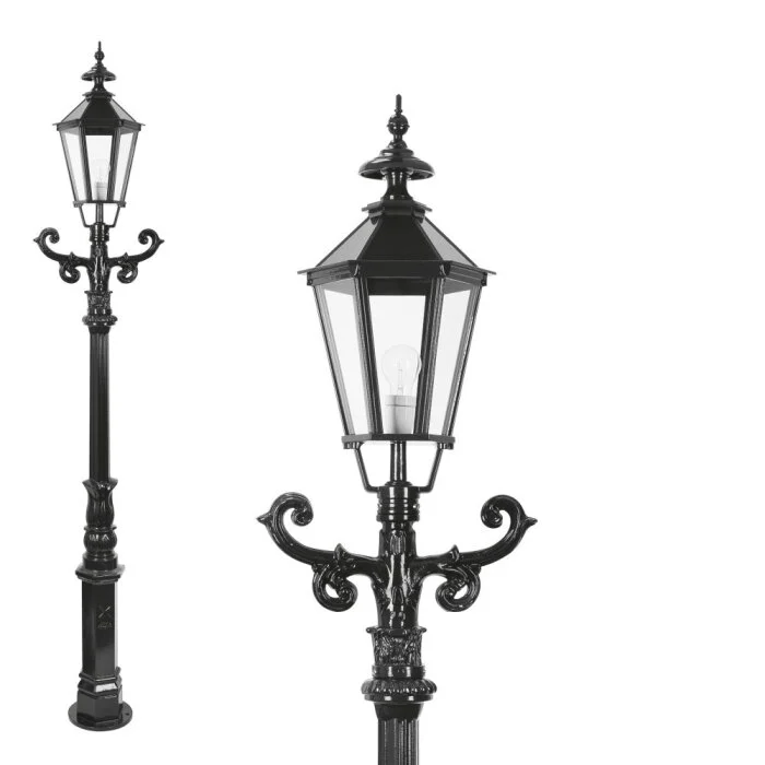 KS Verlichting Poste de Jardín Negro, 1 luz