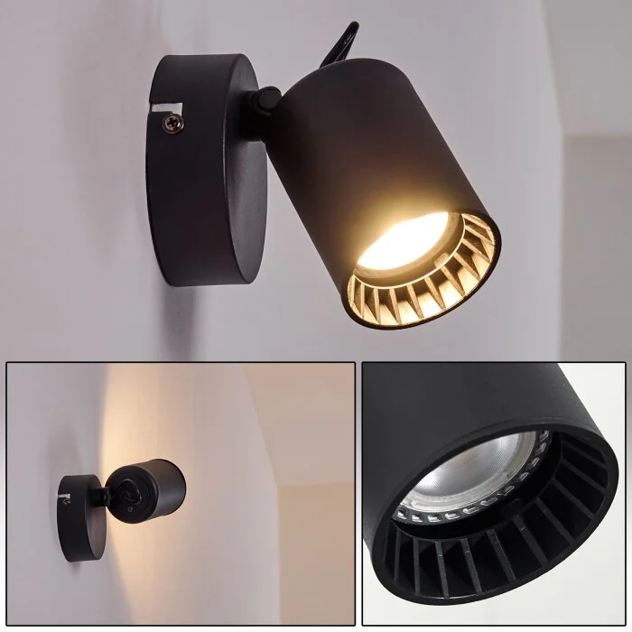 Kullaberg Aplique Negro, 1 luz