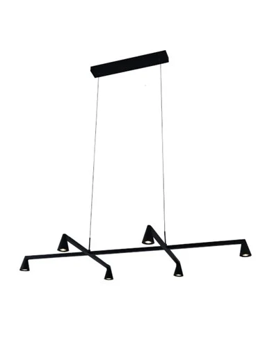 Lámpara colgante África - Mantra - Lámpara horizontal negra con 6 luces