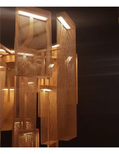 Lámpara colgante Babylon – MYO – Lámpara regulable de acero en dorado, 86 cm