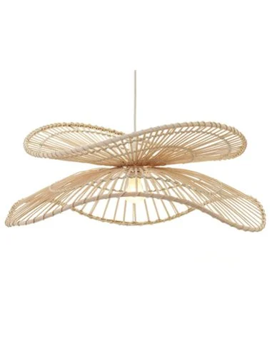 Lámpara colgante Chenoa - IDP Lampshades - Doble pantalla ondulada de mimbre