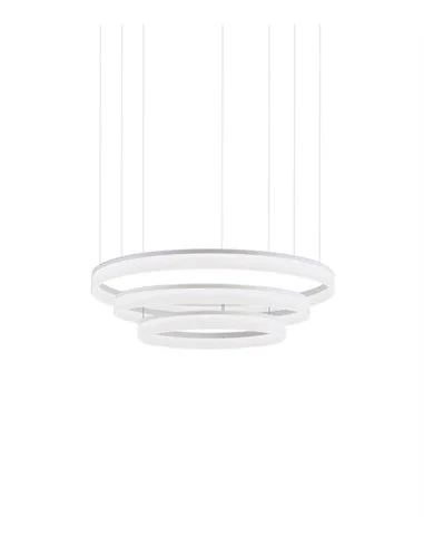 Lámpara colgante triple Circ - LedsC4 - Lámpara blanca de 3 alturas, altura ajustable