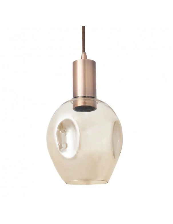 Lámpara Colgante Cristal Moderna Cobre