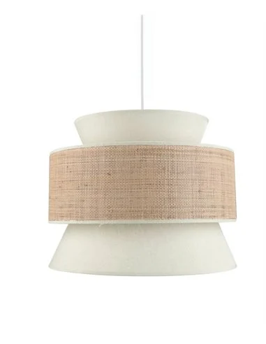 Lámpara colgante de techo Salomon – IDP Lampshades – Diseño natural, pantalla de lino y rafia