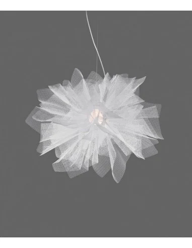 Lámpara colgante Fluo - a-emotional light - Lámpara de diseño blanca, acero gavanizado
